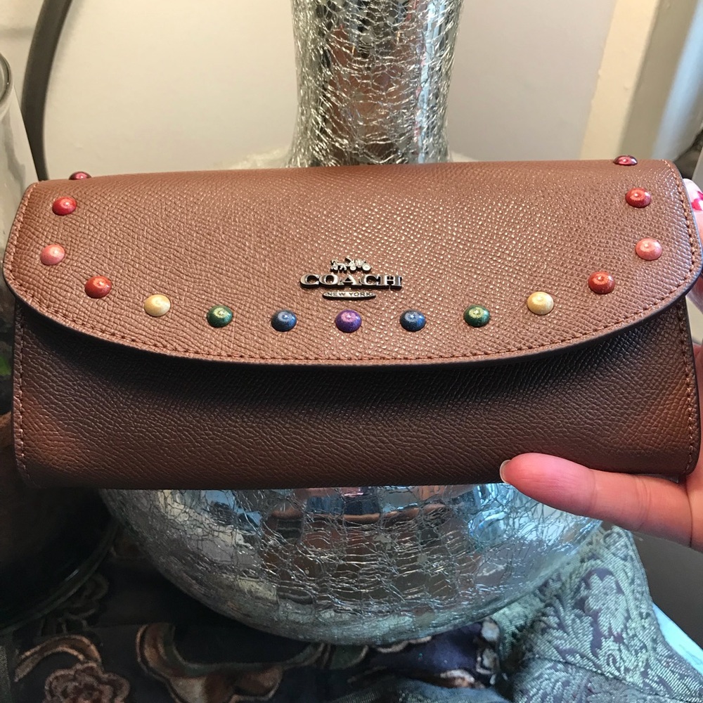 โ๏ธSOLDโ๏ธAuthentic Coach coated canvas slim wallet - Picture 2 of 8